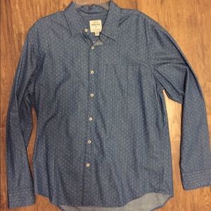 Blue long sleeve collared shirt